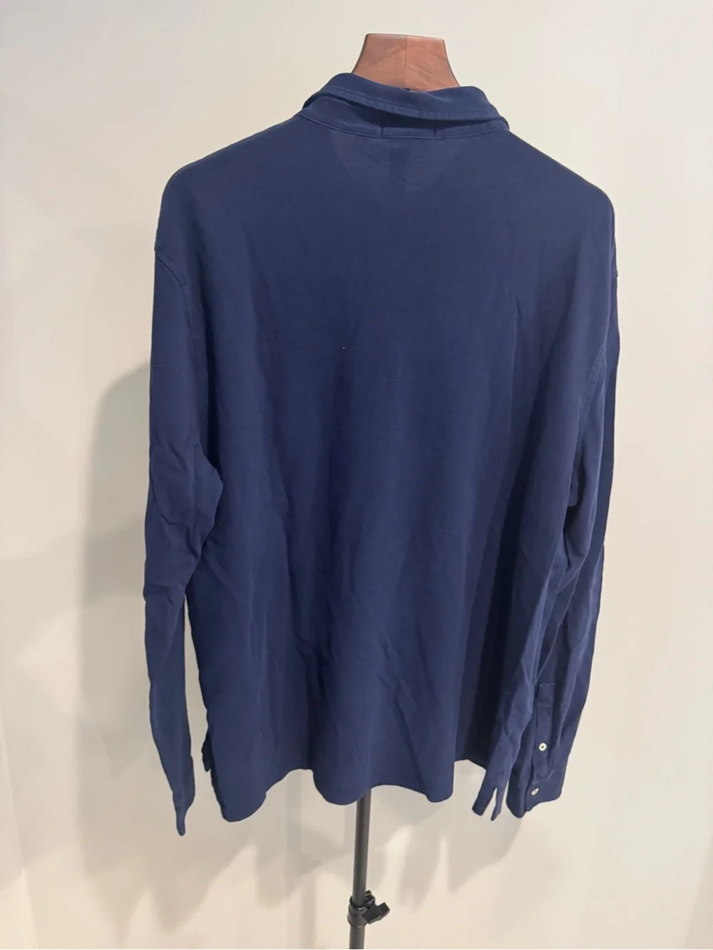Ralph Lauren Men's XXL Polo Featherweight Mesh Long Sleeve Shirt Navy Blue